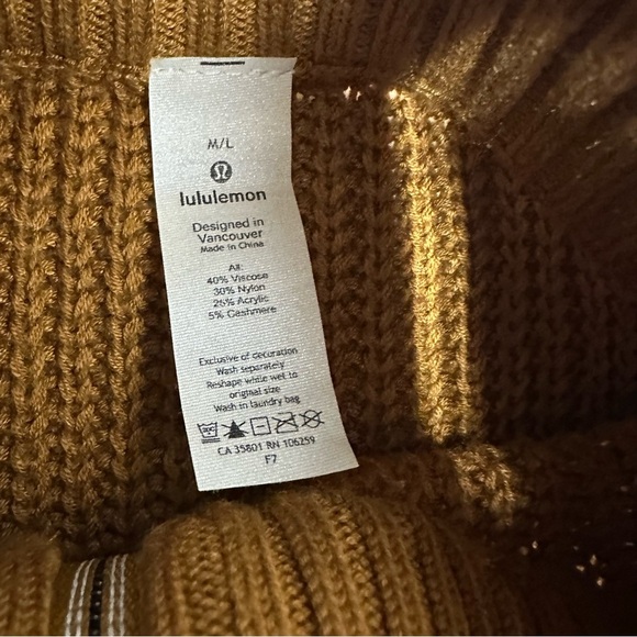 Like New Lululemon Softer knit Sweater Wrap, Gold, Size M/L - Picture 11 of 14